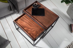 SET 2 MASUTE DE CAFEA, ELEMENTS DIN METAL SI BLAT DIN LEMN FAG, COD 39719 - Img 4