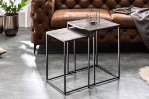 SET 2 MASUTE DE CAFEA, ELEMENTS NEGRU/ARGINTIU, DIN METAL, DESIGN INDUSTRIAL
