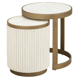 SET 2 MASUTE DE CAFEA TIVOLI, 8101, CONFECTIONATE DIN CERAMICA, FIER, PLACAJ, MDF SI MATERIAL TEXTIL, STIL MODERN