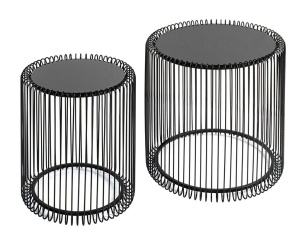 SET 2 MASUTE DE CAFEA WIRE 44 CM, CONFECTIONATE DIN STICLA, FONTA SI METAL, STIL MODERN