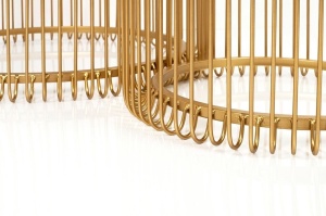 SET 2 MASUTE DE CAFEA WIRE, NUANTA ALAMA, CONFECTIONATE DIN STICLA SI ALAMA, STIL MODERN - Img 3
