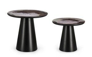 SET 2 MASUTE DE CAFEA ZAINAB, CONFECTIONATE DIN LEMN MASIV DE MANGO SI OTEL, STIL MODERN
