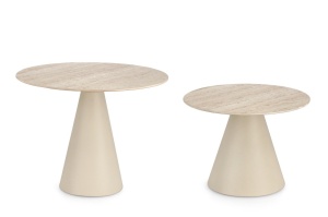 SET 2 MASUTE HARDY BEJ, CONFECTIONAT DIN CERAMICA SI OTEL, STIL MODERN - Img 2