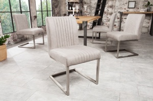 SET 2 SCAUNE BIG ASTON 38104 GRI STONE DESIGN MODERN - Img 1