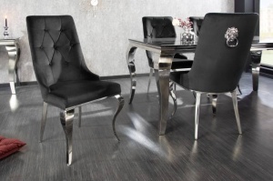 SET 2 SCAUNE, CLASIC, BAROC, DIN METAL SI CATIFEA NEAGRA, COD 41504 - Img 1