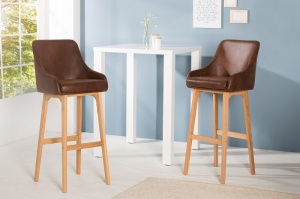 SET 2 SCAUNE DE BAR CAFENIU ANTIC SCANDINAVIA 37551 - DESIGN SCANDINAV - Img 1