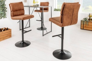 SET 2 SCAUNE DE BAR, COMFORT MARO, MICROFIBRA SI METAL, DESIGN INDUSTRIAL