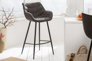 SET 2 SCAUNE DE BAR, DUTCH COMFORT, DE CULOARE GRI ANTICHIZAT, COD 39936, DESIGN RETRO