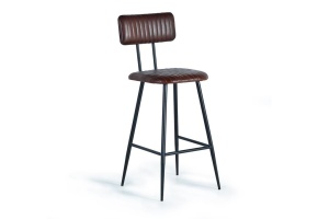 SET 2 SCAUNE DE BAR, STIL INDUSTRIAL, ARTIM 1213, DIN PIELE SI STRUCTURA DE METAL