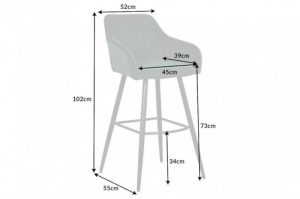 SET 2 SCAUNE DE BAR, TURIN 102CM, COD 40436, DIN CATIFEA SI CADRUL DIN METAL - Img 6