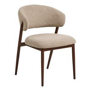 SET 2 SCAUNE DINING CAVI, REALIZAT DIN METAL, FURNIR SI TEXTIL, CULOARE NATUR/MARO, HOUSE NORDIC