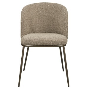 SET 2 SCAUNE DINING, ELVI, REALIZAT DIN METAL SI TEXTIL IGNIFUG, CULOARE CAPPUCCINO, DESIGN DEOSEBIT, RICHMOND INTERIORS