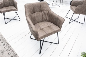 SET 2 SCAUNE, LOFT, TAPITAT IN MICROFIBRA( PIELE ECO), COD 42475, STIL INDUSTRIAL - Img 1