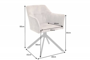 SET 2 SCAUNE, ROTATIV CU BRATE, LOFT, CATIFEA BEJ, COD 42391, STIL LOFT - Img 5