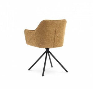 SET 2 SCAUNE ROTATIVE, VERONA, GALBEN MUSTAR, METAL SI STOFA, COD 44159, DESIGN MODERN - Img 2