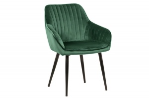SET 2 SCAUNE, VERDE SMARALD, TURIN, TAPITAT IN CATIFEA VERDE, STIL MODERN - Img 2