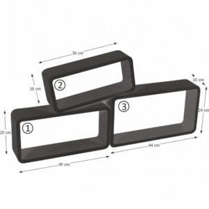 SET 3 POLITE AMOS FY 11042, NEGRU, DIN MDF, STIL MODERN, TK - Img 3