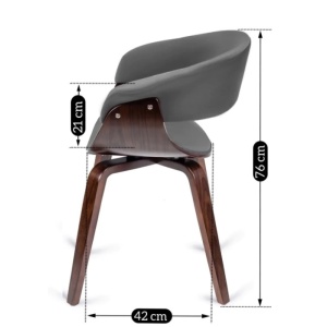 SET 4 SCAUNE, ARTIM MEBLE, REALIZAT DIN MATERIAL CATIFEA GRI SI FURNIR/METAL, STIL MODERN - Img 10