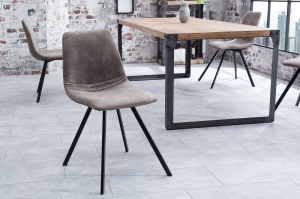 SET 4 SCAUNE, NEGRU/TAUPE, AMSTERDAM, DESIGN RETRO VINTAGE, ARTIM GROUP SELECTION