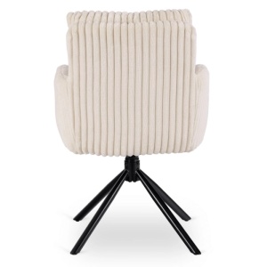 SET 4 SCAUNE ROTATIVE, ARTIM MEBLE, REALIZAT DIN CATIFEA RAIAT CREM SI METAL, STIL MODERN - Img 7