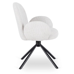 SET 4 SCAUNE ROTATIVE, ARTIM MEBLE, REALIZAT DIN MATERIAL BOUCLE GRI SI METAL, STIL MODERN - Img 6