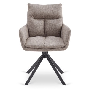 SET 4 SCAUNE ROTATIVE, ARTIM MEBLE, REALIZAT DIN MATERIAL TEXTIL MARO DESCHIS SI METAL, STIL MODERN - Img 3