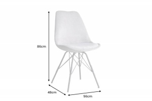 SET 4 SCAUNE, SCANDINAVIA, GRI, CATIFEA STRIAT, COD 43696, MODEL DEOSEBIT - Img 4