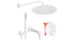 SET DE DUS INCASTRAT REA LUNGO + BOX, ALB MAT, DIN ALAMA, CALITATE SUPERIOARA