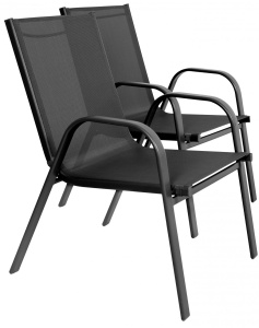 SET DE GRADINA/TERASA VEGAS NEGRU DIN METAL SI TEXTIL
