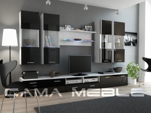 SET LIVING CU LED DREAM 1 ALB/NEGRU DESIGN MODERN CM