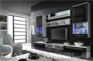 SET LIVING CU LED LUNA ALB/NEGRU LUCIOS DESIGN MODERN CM