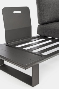 SET LOUNGE DE GRADINA/TERASA KONNOR, GRI ANTRACIT, CONFECTIONAT DIN ALUMINIU SI TEXTIL, STIL MODERN - Img 4