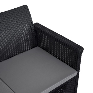 SET MOBILIER DE GRADINA/TERASA, BRENTA, ARTIM MEBLE, DIN TEHNORATAN, CULOARE NEAGRA/GRI - Img 7