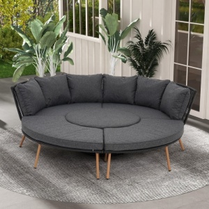SET MOBILIER DE LUAT MASA SI LOUNGE, ALUMINIU SI POLIRATAN, ARTIM GROUP COLLECTION - Img 4