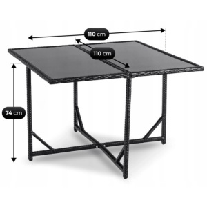 SET MOBILIER GRADINA, ARTIM MEBLE, REALIZAT DIN POLIRATAN SI TEXTIL, CULOARE NEGRU/CREM, STIL MODERN - Img 12