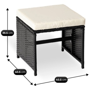 SET MOBILIER GRADINA, ARTIM MEBLE, REALIZAT DIN POLIRATAN SI TEXTIL, CULOARE NEGRU/CREM, STIL MODERN - Img 14