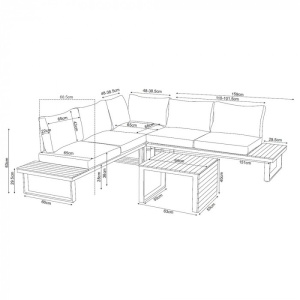 SET MOBILIER LOUNGE, ALUMINIU, LEMN SI POLIESTER, ARTIM GROUP COLLECTION - Img 8