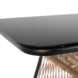 SET MOBILIER TERASA, TRIESTE, ARTIM MEBLE, DIN METAL, STICLA SI RATAN, CULOARE MARO/NEGRU - Img 6