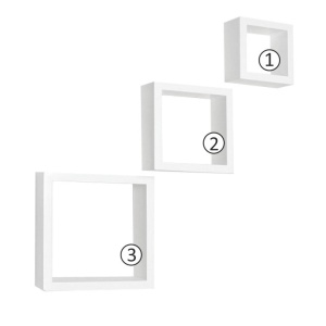 SET RAFTURI KVADRO NEW DR-WS-6103, 3 BUCATI, ALB, DIN MDF INFOLIAT, STIL MODERN, TK - Img 1