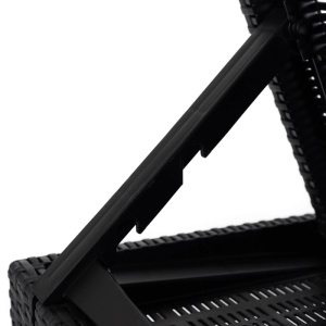 SEZLONG PLAJA PLIABIL, ARTIM MEBLE, REALIZAT DIN TEHNORATAN, CULOARE NEAGRA, STIL MODERN - Img 8