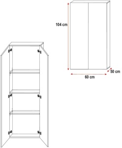SISTEM MODULAR PENTRU CAMERA COPII ALB/TURCOAZ RAJ5 KM DESIGN MODERN - Img 5