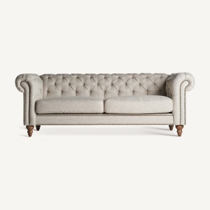 SOFA ELEGANTA BLAMONT 215CM, DIN LEMN DE BRAD SI TEXTIL- IN, DESIGN COLONIAL, VICAL HOME
