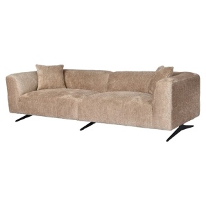 SOFA HOXTON CU 3 LOCURI BE LOVELY 170 BEIGE, S5170, CONFECTIONATA DIN LEMN DE PIN, METAL, SPUMA SI 100% POLIESTER, RICHMOND INTERIOR