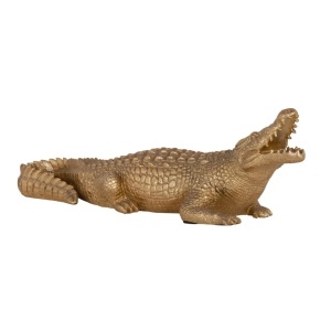 STATUETA DECORATIVA CROCODILE, AURIE, 62 CM, DIN POLIRASINA