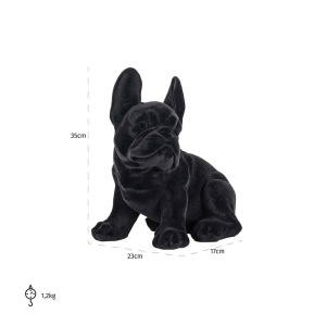 STATUETA DECORATIVA DOG MIRO, NEAGRA, DIN POLIRASINA, STIL MODERN, B2 - Img 4