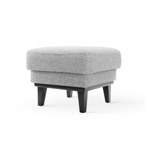 TABURET ROSCO, GRI/NEGRU, TAPITERIE DIN STOFA SI PICIOARE DIN LEMN, STIL CLASIC