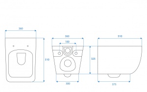 VAS DE TOALETA, REA HARY RIMLESS, ALB, CERAMICA, DESIGN MODERN, CALITATE SUPERIOARA, REA - Img 5