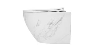 VAS DE TOALETA SUSPENDAT REA CARLOS NATURE MARBLE, EFECT DE MARMURA ALBA, DIN CERAMICA, CALITATE SUPERIOARA - Img 4