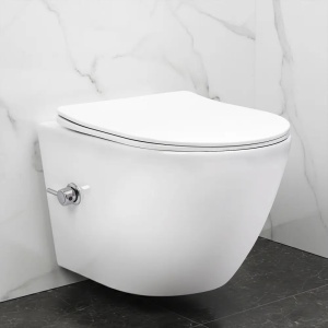 VAS WC SUSPENDABIL, CU FUNCTIE DE BIDEU, REA CARLO LUX RIMLESS, ALB, CALITATE SUPERIOARA