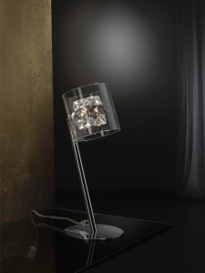 VEIOZA FLASH, 38 CM, CROM/FUMURIU/TRANSPARENT, DIN METAL SI STICLA, STIL MODERN